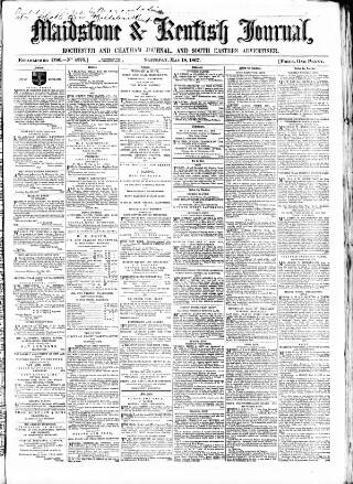 cover page of Maidstone Journal and Kentish Advertiser published on May 18, 1867