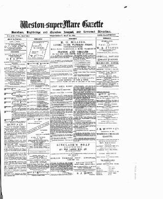 cover page of Weston-super-Mare Gazette, and General Advertiser published on May 18, 1892