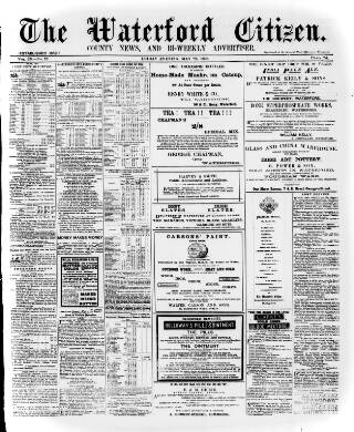 cover page of Waterford Citizen published on May 29, 1885