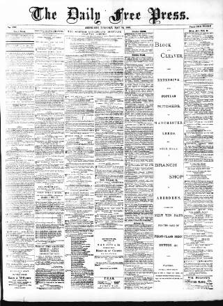 cover page of Aberdeen Free Press published on May 18, 1886