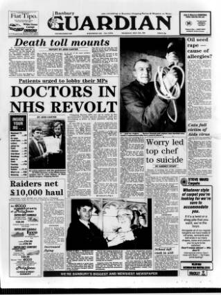 cover page of Banbury Guardian published on May 18, 1989