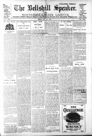cover page of Bellshill Speaker published on May 18, 1917