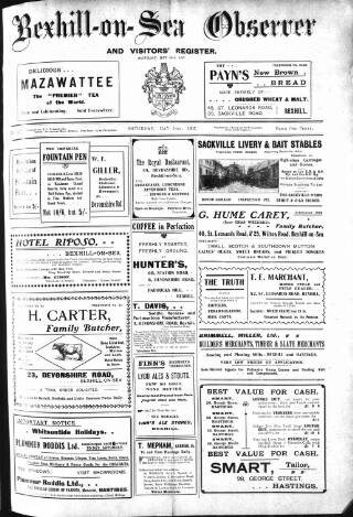 cover page of Bexhill-on-Sea Observer published on May 18, 1907