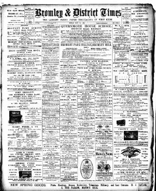 cover page of Bromley & District Times published on May 18, 1894