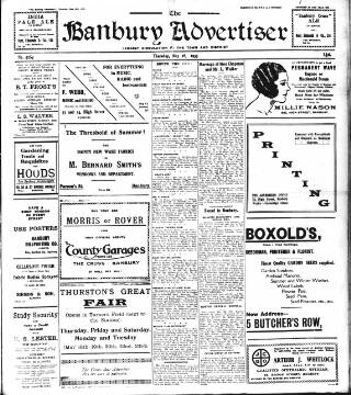 cover page of Banbury Advertiser published on May 18, 1933