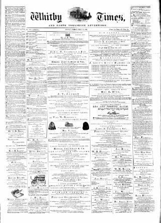 cover page of Whitby Times, and North Yorkshire Advertiser published on May 18, 1877