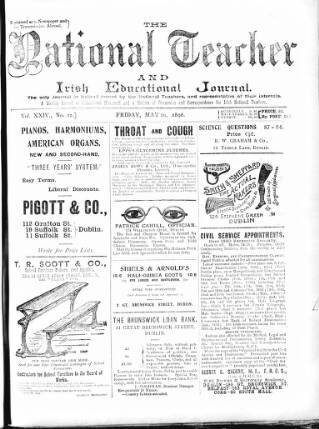 cover page of National Teacher, and Irish Educational Journal (Dublin, Ireland) published on May 29, 1896
