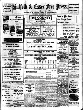 cover page of Suffolk and Essex Free Press published on May 18, 1939