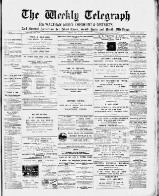 cover page of Waltham Abbey and Cheshunt Weekly Telegraph published on May 18, 1894