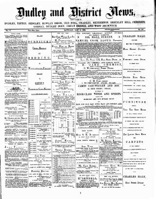 cover page of Dudley and District News published on May 3, 1884