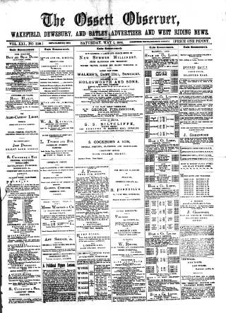 cover page of Ossett Observer published on May 1, 1886