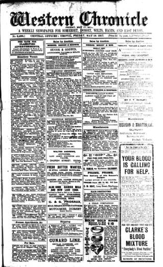 cover page of Western Chronicle published on May 18, 1917