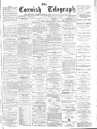 cover page of The Cornish Telegraph published on May 18, 1882