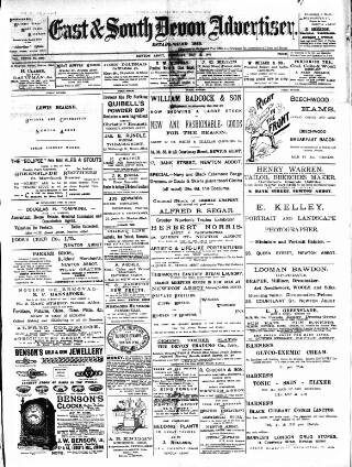 cover page of East & South Devon Advertiser. published on May 18, 1901