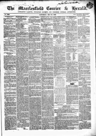 cover page of Macclesfield Courier and Herald published on May 18, 1839