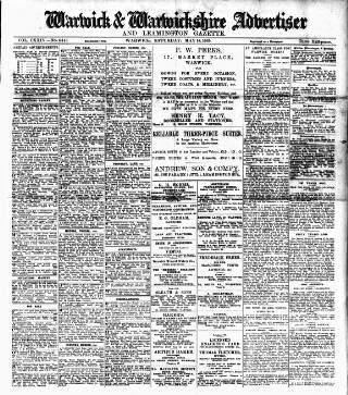 cover page of Warwick and Warwickshire Advertiser published on May 18, 1929