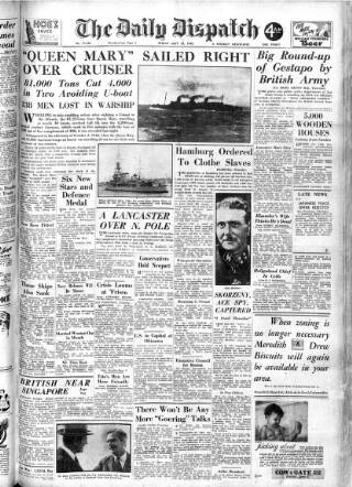 cover page of Daily Dispatch (Manchester) published on May 18, 1945