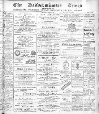 cover page of Kidderminster Times and Advertiser for Bewdley & Stourport published on May 10, 1902