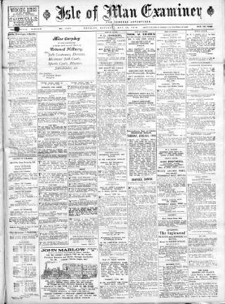 cover page of Isle of Man Examiner published on May 27, 1916