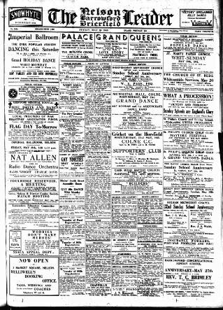 cover page of Nelson Leader published on May 18, 1945