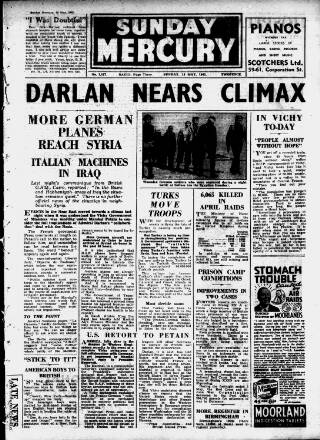 cover page of Birmingham Weekly Mercury published on May 18, 1941