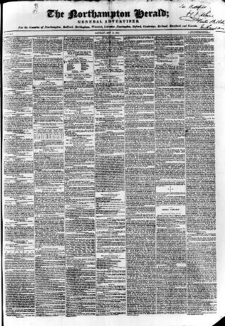 cover page of Northampton Herald published on May 18, 1844