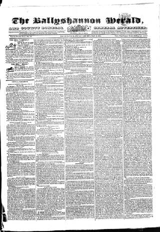 cover page of Ballyshannon Herald published on May 18, 1855