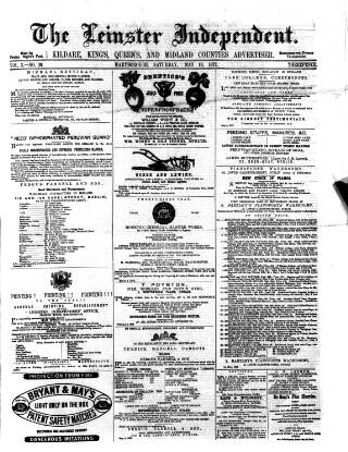 cover page of Leinster Independent published on May 18, 1872