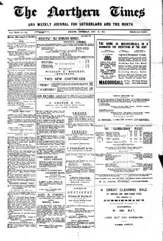 cover page of Northern times and weekly journal for Sutherland and the North published on May 18, 1911