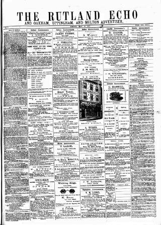 cover page of Rutland Echo and Leicestershire Advertiser published on May 18, 1877