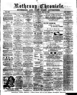 cover page of Rothesay Chronicle published on May 18, 1889