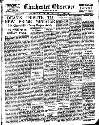 cover page of Chichester Observer published on May 18, 1940