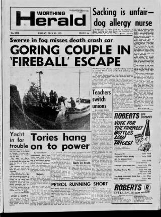 cover page of Worthing Herald published on May 18, 1979