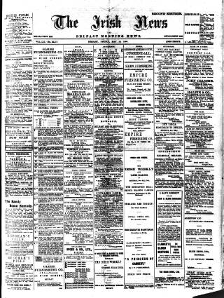 cover page of Irish News and Belfast Morning News published on May 18, 1906