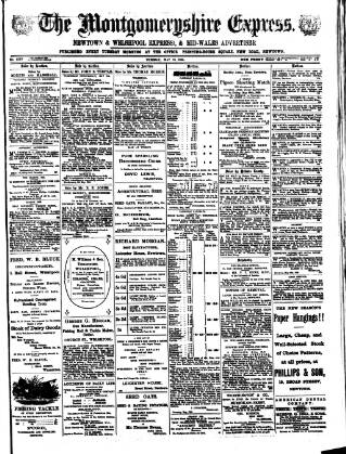 cover page of Montgomeryshire Express published on May 18, 1886