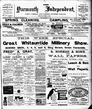 cover page of Yarmouth Independent published on May 18, 1901