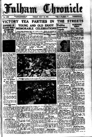 cover page of Fulham Chronicle published on May 18, 1945