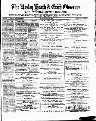 cover page of Bexley Heath and Bexley Observer published on May 18, 1889