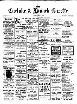 cover page of Carluke and Lanark Gazette published on May 18, 1907