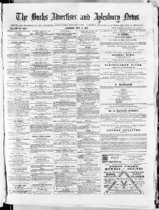 cover page of Bucks Advertiser & Aylesbury News published on May 4, 1878