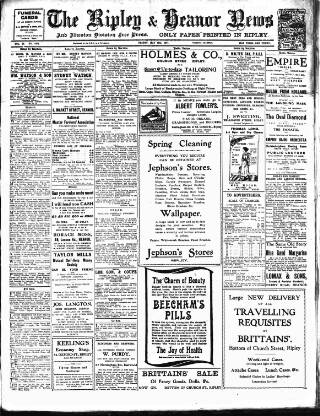 cover page of Ripley and Heanor News and Ilkeston Division Free Press published on May 18, 1917