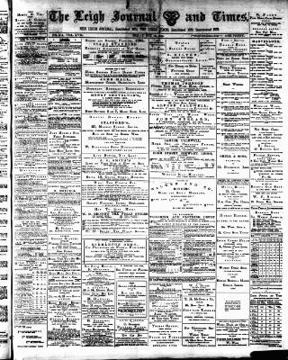 cover page of Leigh Journal and Times published on May 18, 1888