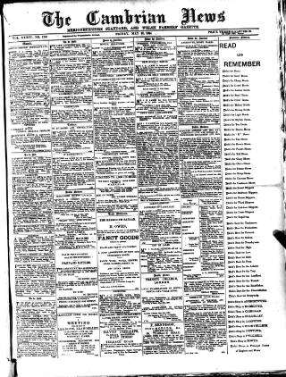 cover page of Cambrian News published on May 18, 1894