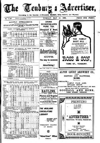 cover page of Tenbury Wells Advertiser published on May 18, 1909