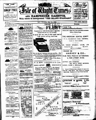 cover page of Isle of Wight Times published on May 18, 1905