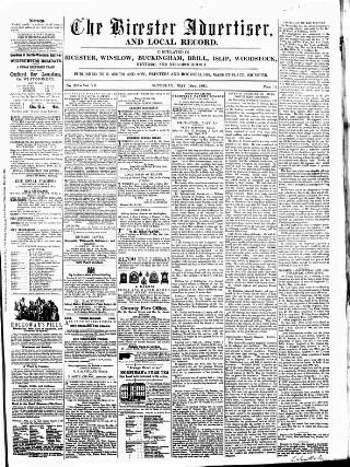 cover page of Bicester Advertiser published on May 18, 1861