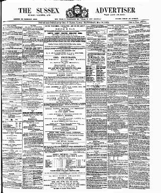 cover page of Surrey Gazette published on May 18, 1872