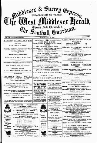 cover page of Middlesex & Surrey Express published on May 18, 1903