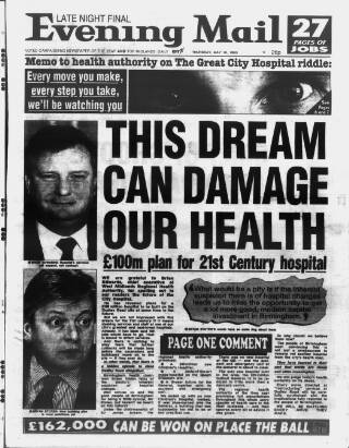 cover page of Birmingham Mail published on May 18, 1995