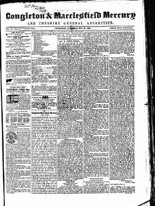 cover page of Congleton & Macclesfield Mercury, and Cheshire General Advertiser published on May 18, 1861